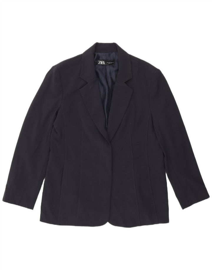 Damska marynarka Zara UK 18 XL, granatowa, poliester