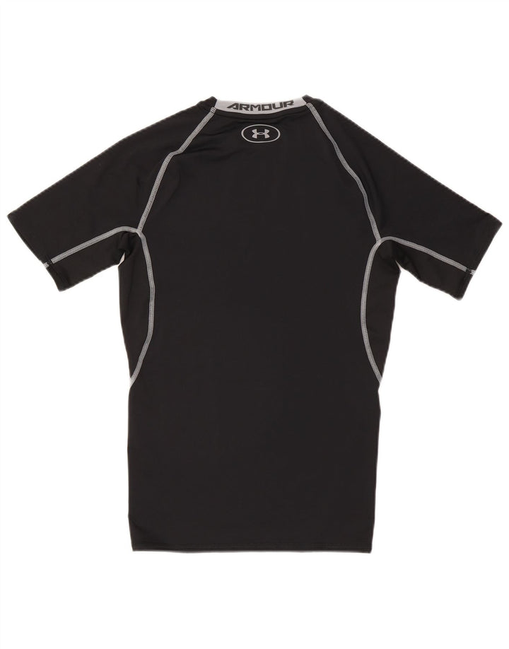 Męski T-shirt z grafiką Under Armour Heat Gear, średni czarny poliester