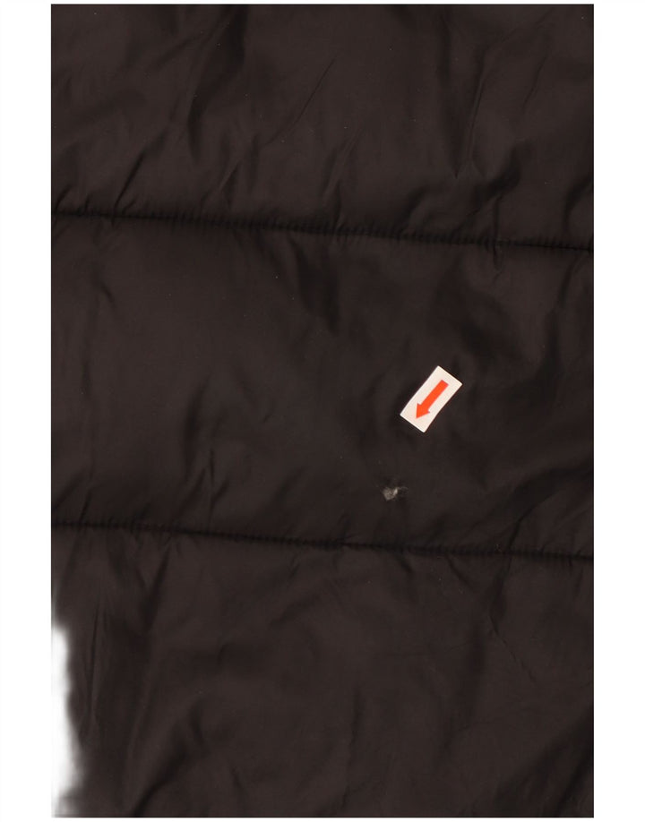 Damski, oversize'owy, ocieplany płaszcz z kapturem ZARA UK 10, mały, czarny poliester