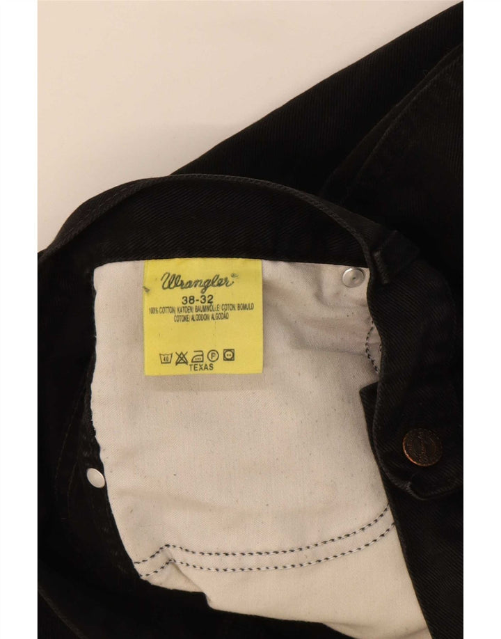 Męskie proste dżinsy Wrangler W38 L29, czarne, bawełniane