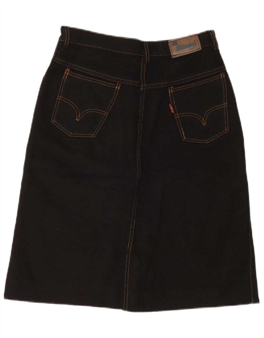Damska spódnica dżinsowa w stylu vintage IT 42 Medium W28 Czarna bawełna