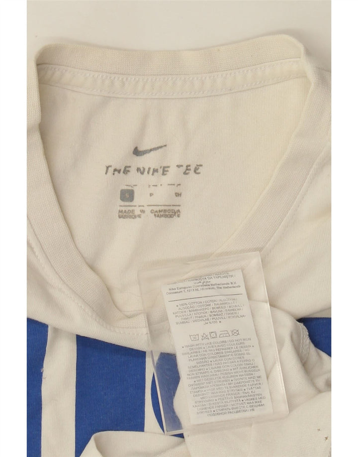 Męski T-shirt z grafiką Nike, mały, biały, bawełniany