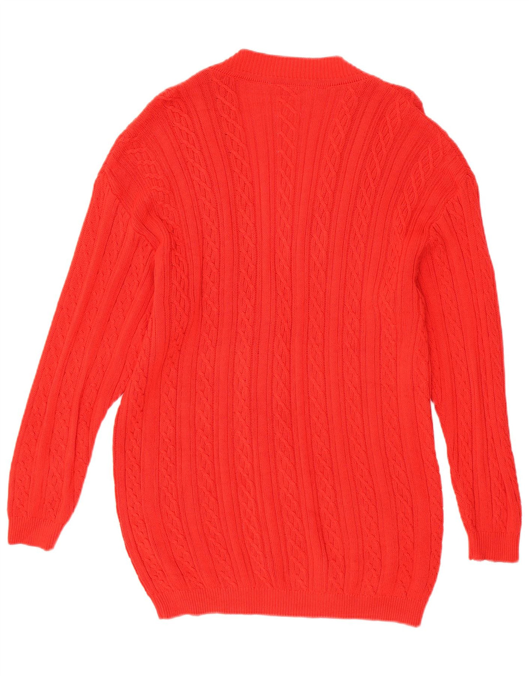 Damski sweter oversize w stylu vintage, o przedłużonym kroju, UK 10, mały, czerwony, bawełniany