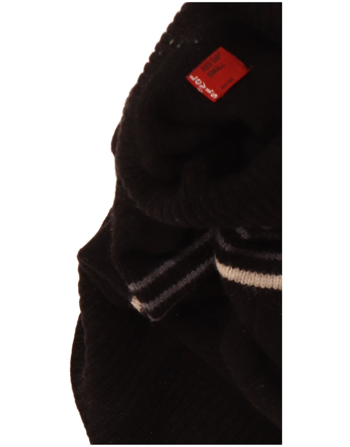 Damski sweter z golfem LEVI'S UK 10 w małe czarne paski z owczej wełny