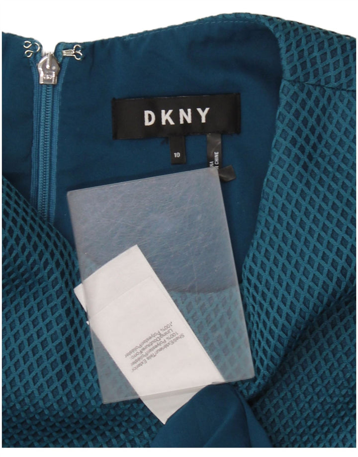 Damska sukienka o linii A bez rękawów DKNY US 10, duży, niebieski, geometryczny poliester