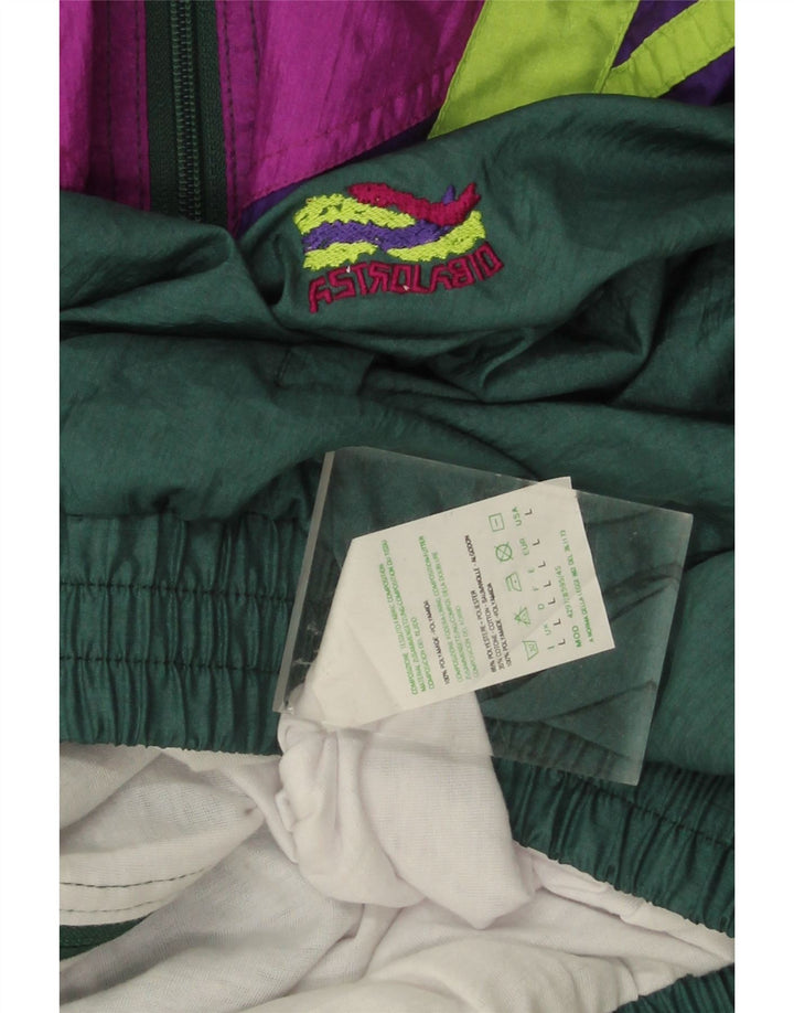 Męska bluza dresowa w stylu vintage, duża, z dużym zielonym blokiem kolorów