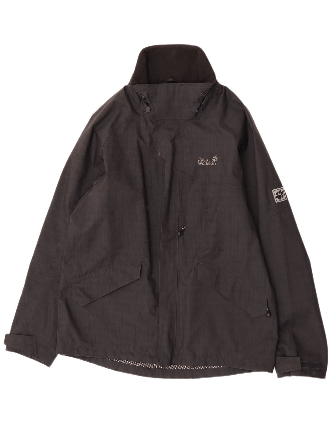 Męska kurtka przeciwdeszczowa Jack Wolfskin UK 40, duża, czarna, poliestrowa