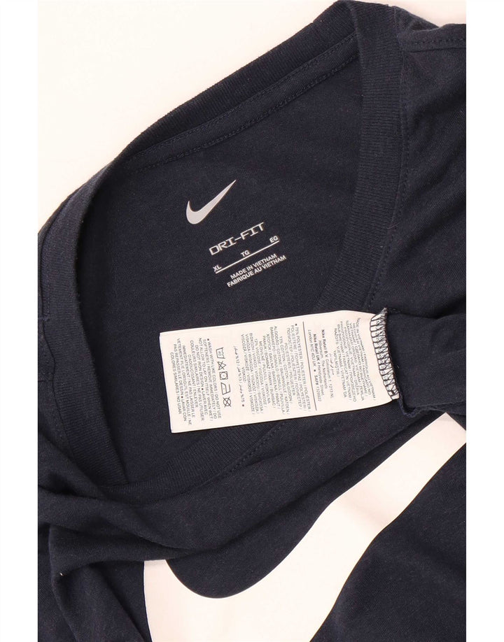 Męska koszulka Nike Dri Fit z grafiką, góra XL, granatowy, poliester