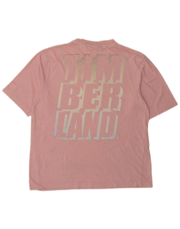 Timberland Mens Graphic T-Shirt Top Large Pink Cotton