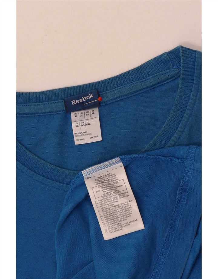 Męska koszulka Reebok z grafiką, XL, niebieska, bawełniana