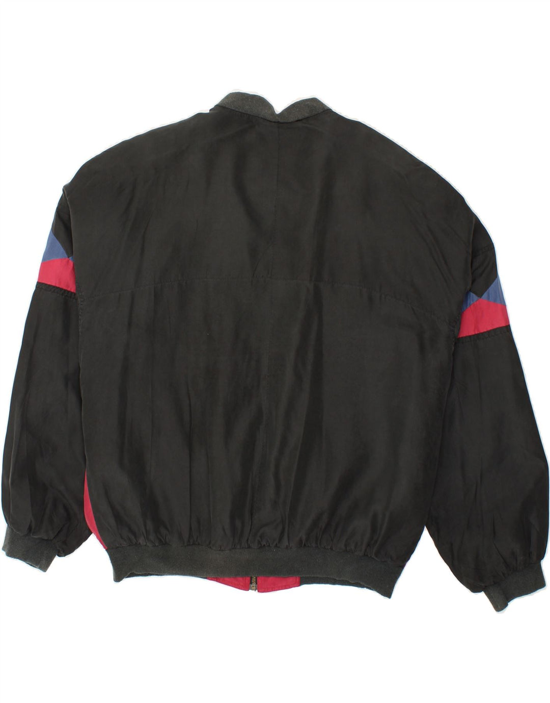 Męska kurtka bomberka o luźnym kroju VINTAGE UK 38 Średni czarny geometryczny jedwab