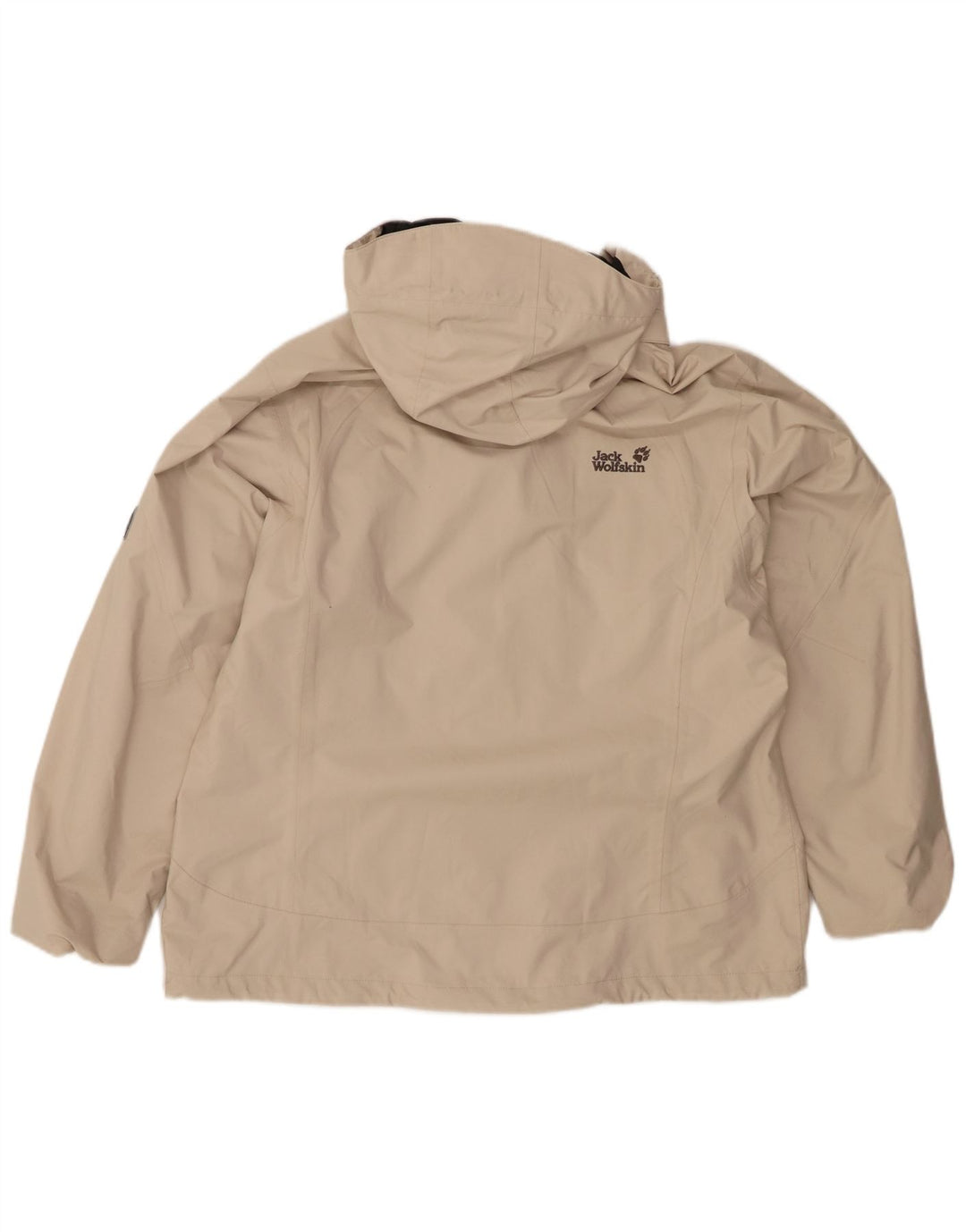 Damska kurtka przeciwdeszczowa z kapturem JACK WOLFSKIN UK 18/20 XL Beżowy poliester
