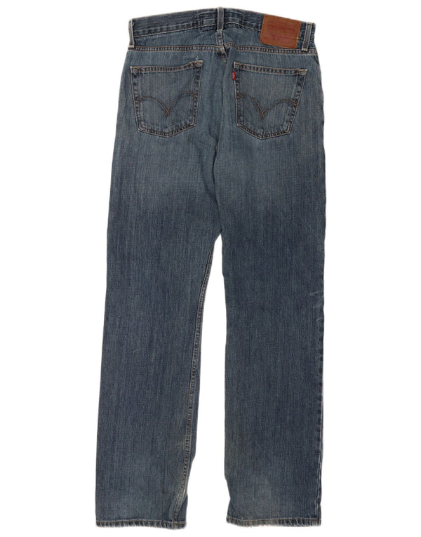 Męskie jeansy Levi's 514 w trudnej sytuacji, proste, W32 L34, niebieska bawełna