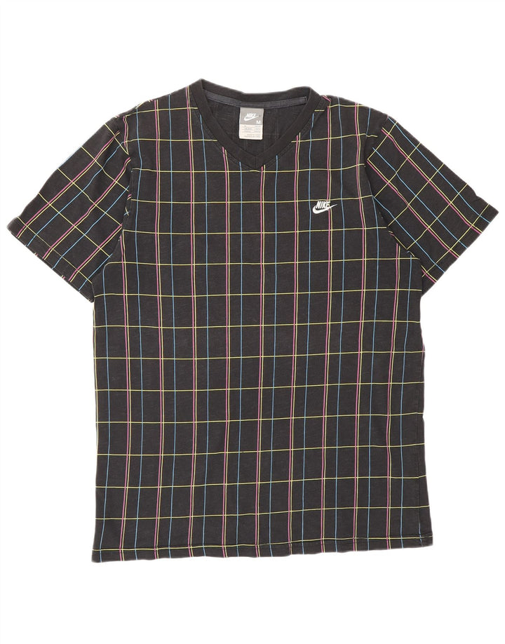 T-shirt męski NIKE Top UK 39/40, bawełniana średnia czarna kratka