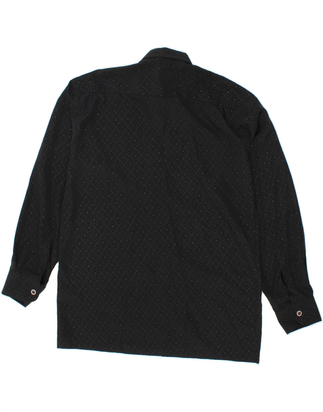 VINTAGE Mens Shirt Size 37/38 Small Black Argyle/Diamond Vintage Vintage and Second-Hand Vintage from Messina Hembry 