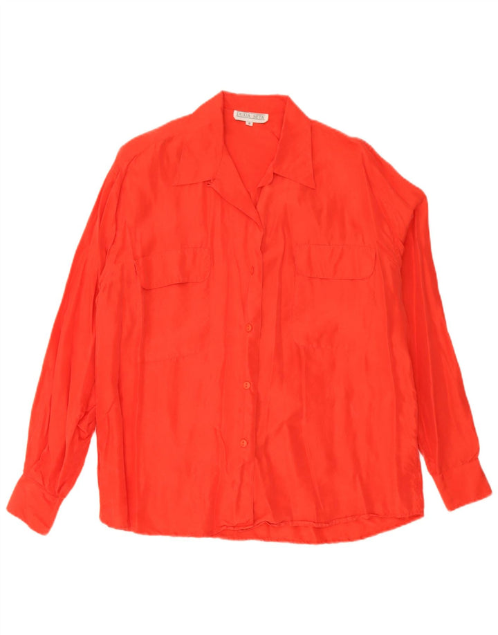Vintage damska bluzka oversize UK 10 Small Red Silk