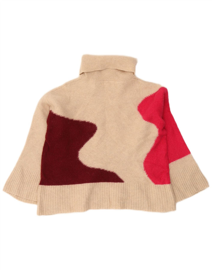 Damski sweter z golfem White Stuff UK 8 Small Beige Colorblock