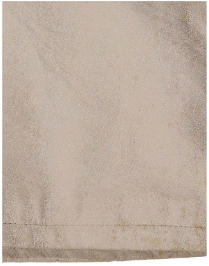 CONBIPEL Damska kurtka skórzana z kapturem IT 42 Średnia biała skóra