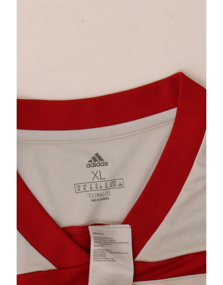 Adidas Męska koszulka Climalite Top XL, czerwony, kolorowy poliester
