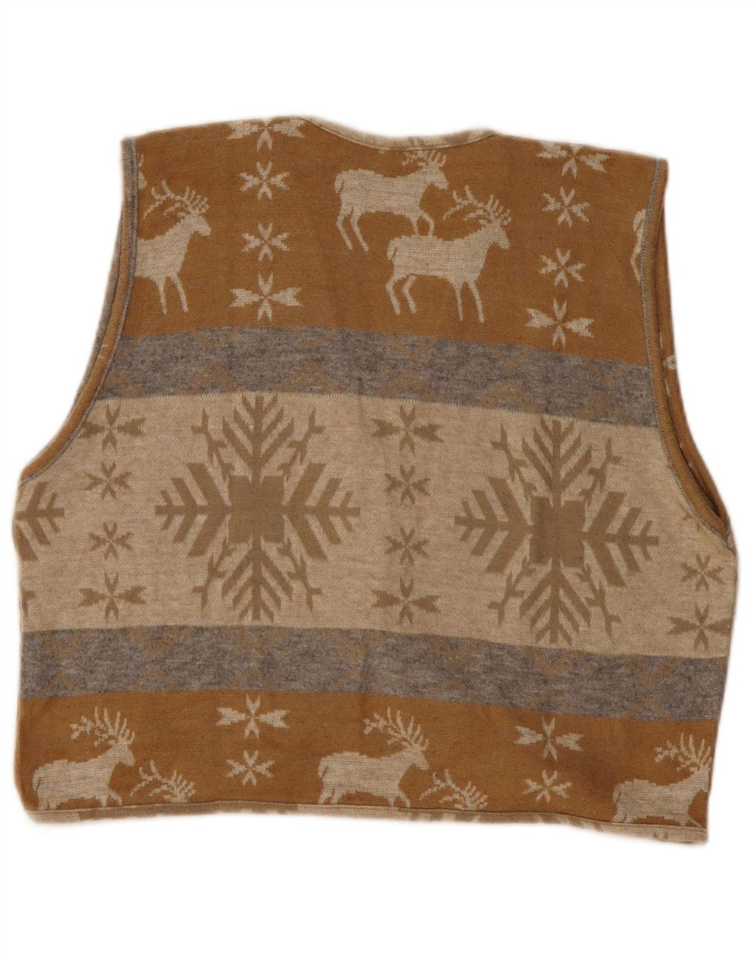 Sweter damski VINTAGE Crop Cardigan UK 14 Medium Beige Fair Isle