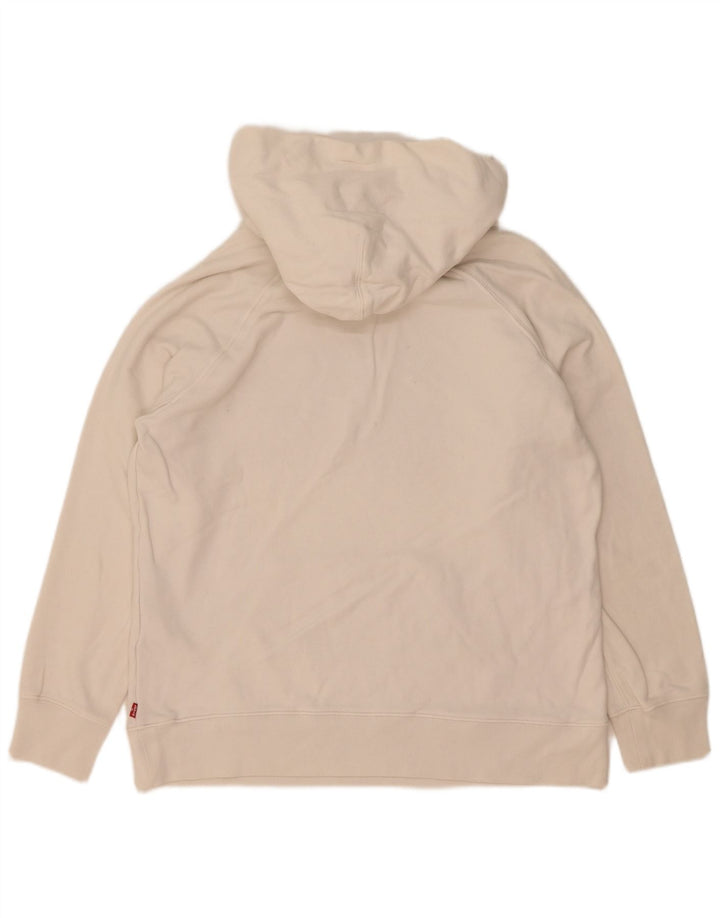 Męski sweter z kapturem Levi's z grafiką, mały, biały, bawełniany