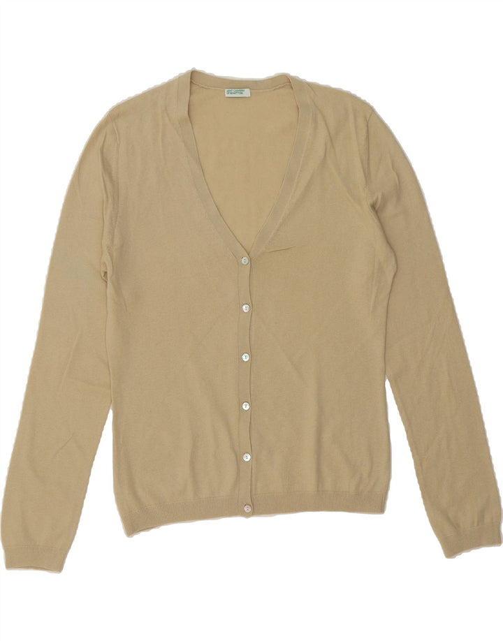BENETTON Womens Cardigan Sweater UK 14 Medium Beige Vintage Benetton and Second-Hand Benetton from Messina Hembry 
