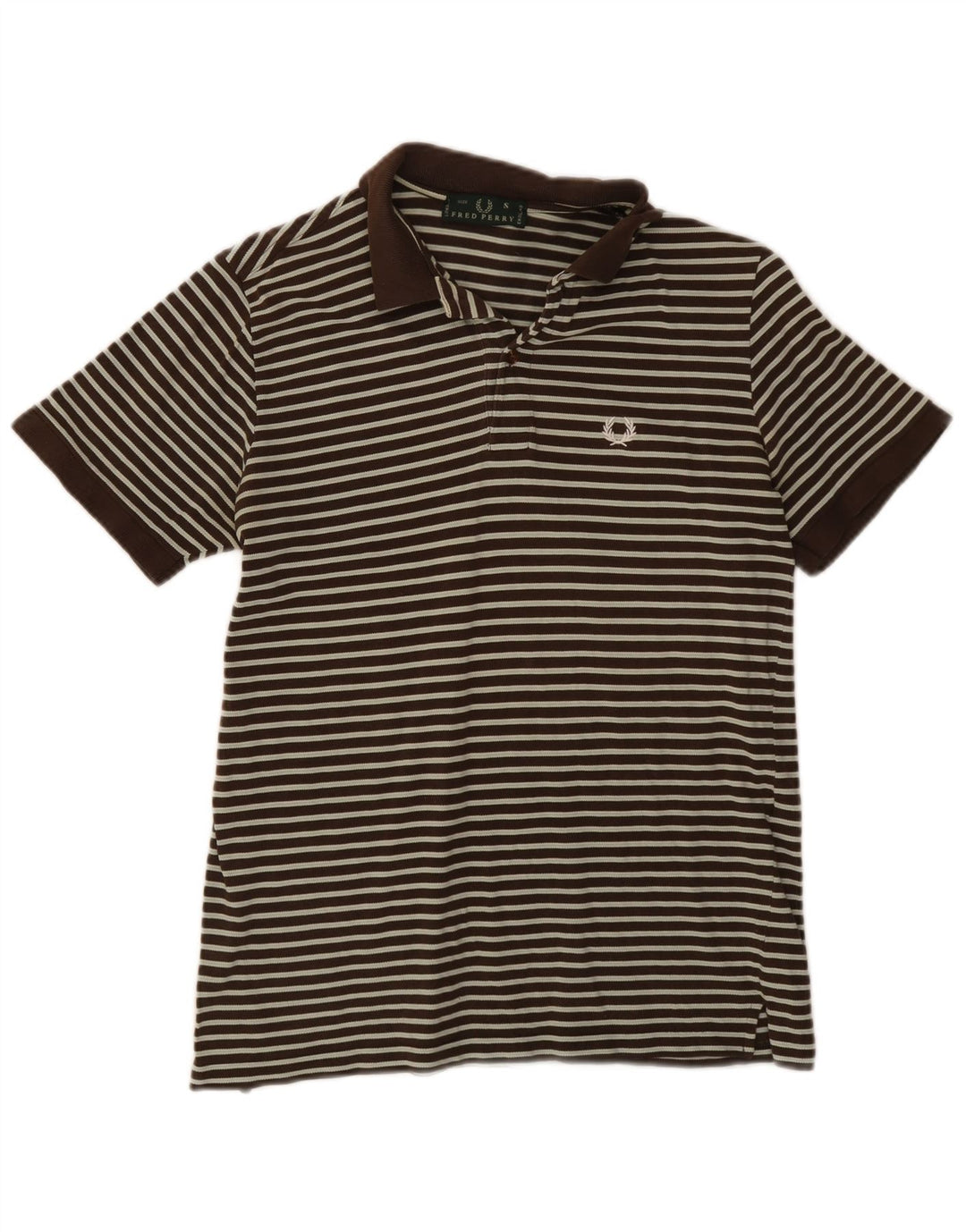 Męska koszulka polo Fred Perry, mała, brązowa, bawełniana w paski