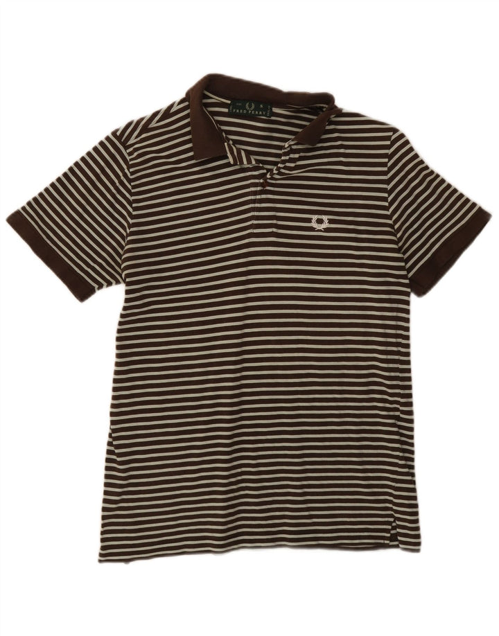 Męska koszulka polo Fred Perry, mała, brązowa, bawełniana w paski