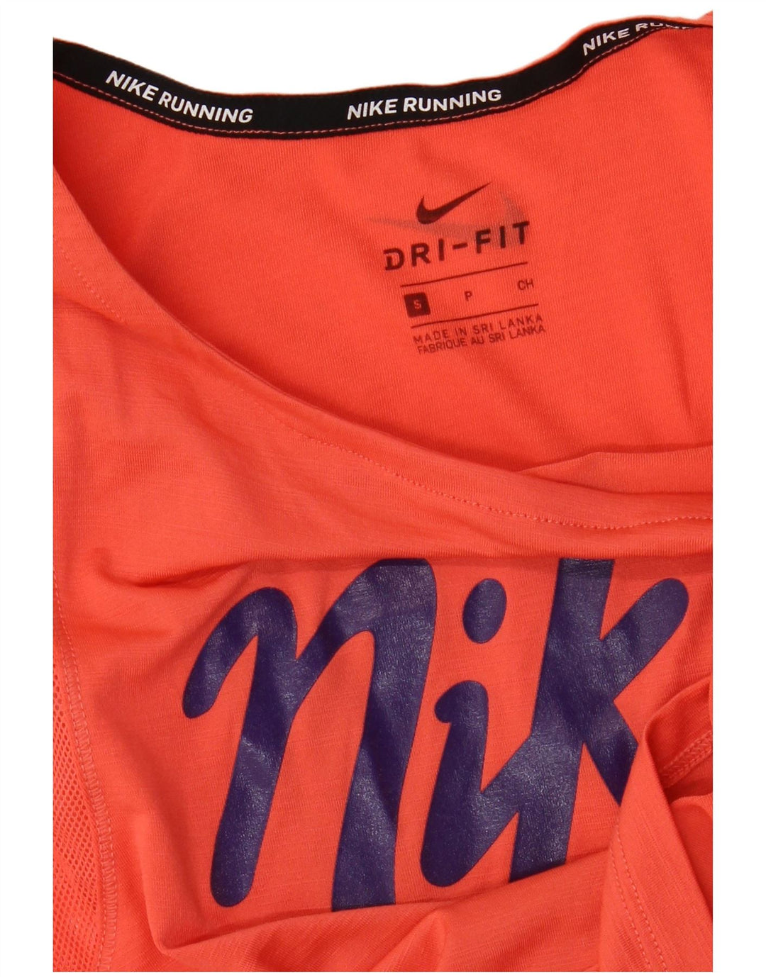 Damski T-shirt NIKE Dri Fit Crop Graphic Top UK 10 Mały Pomarańczowy