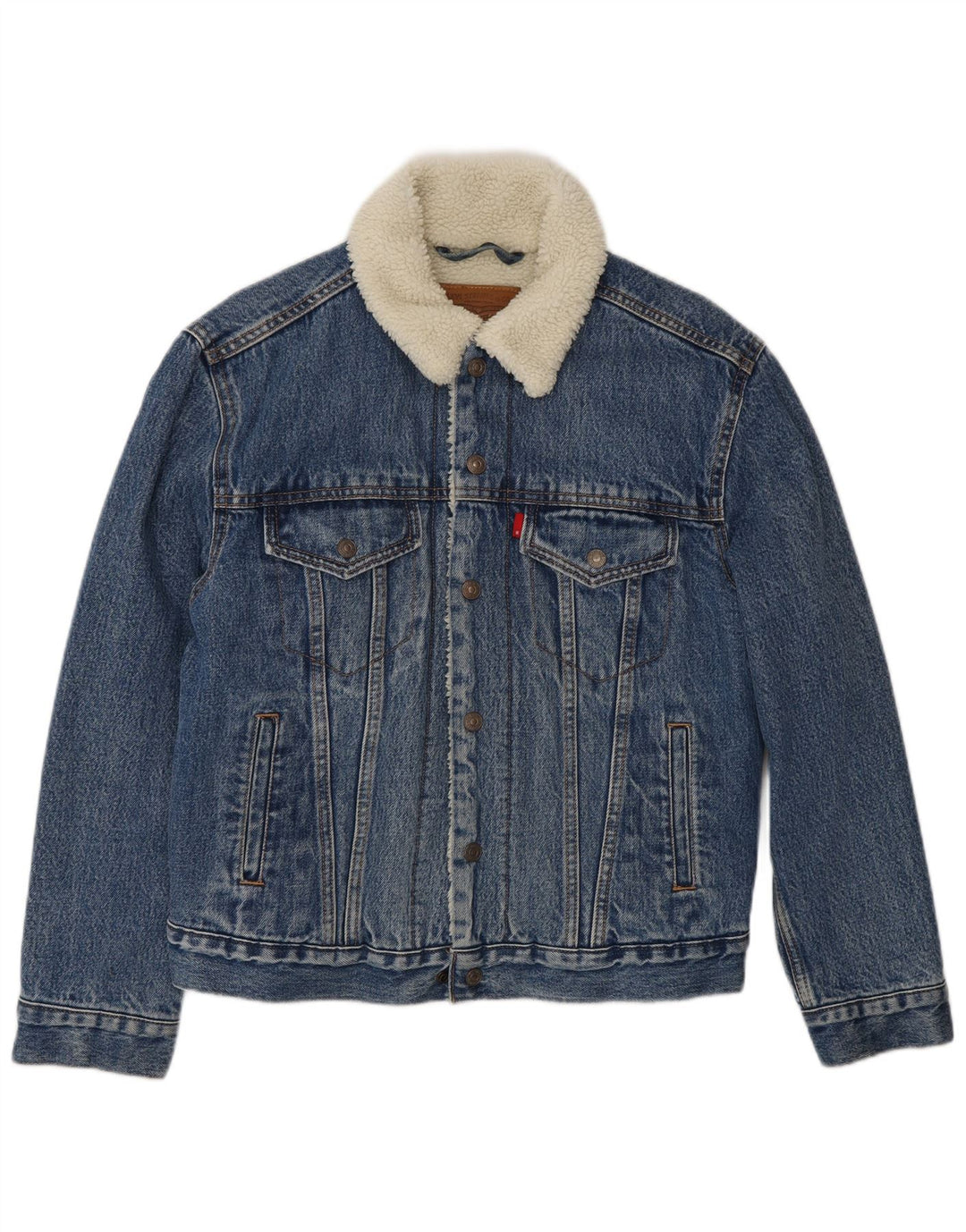 Męska kurtka jeansowa Levi's Sherpa UK 36 Small Blue Cotton