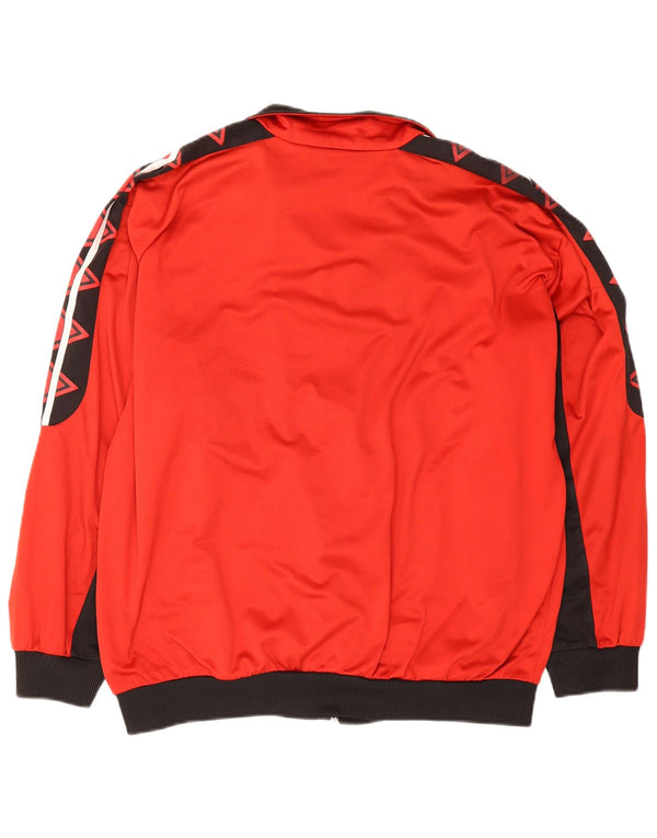 Reebok Mens Graphic Tracksuit Top Jacket Large Red Colourblock