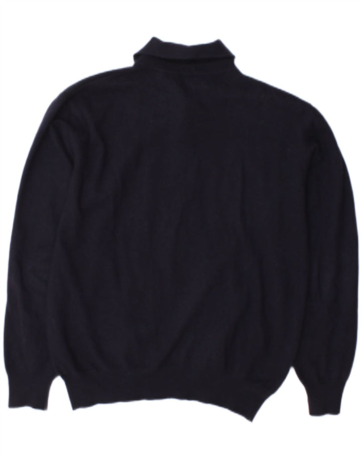 Męski sweter polo Trussardi Jeans Średni granatowy wełniany