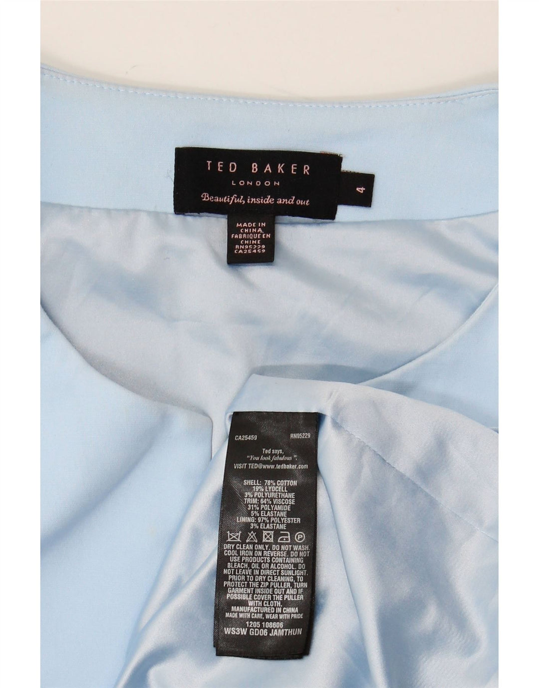 Damska obcisła sukienka bez rękawów TED BAKER, rozmiar 4, duży niebieski z blokami kolorów