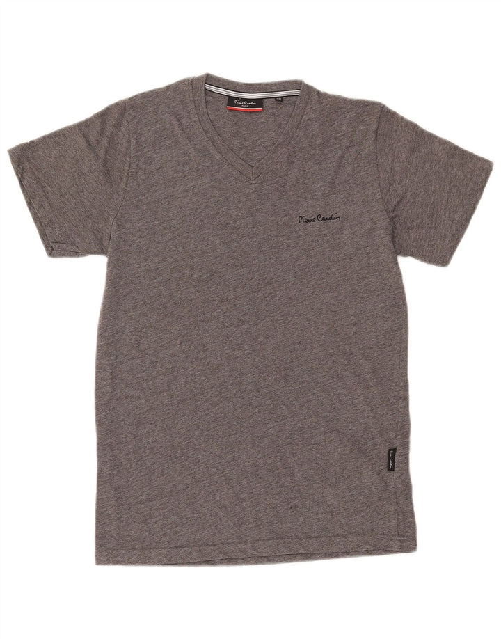 PIERRE CARDIN Męski T-shirt Top XS Szary poliester