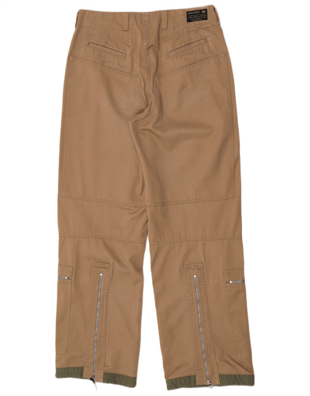 Męskie spodnie cargo Dockers khaki proste W34 L34 beżowy poliester