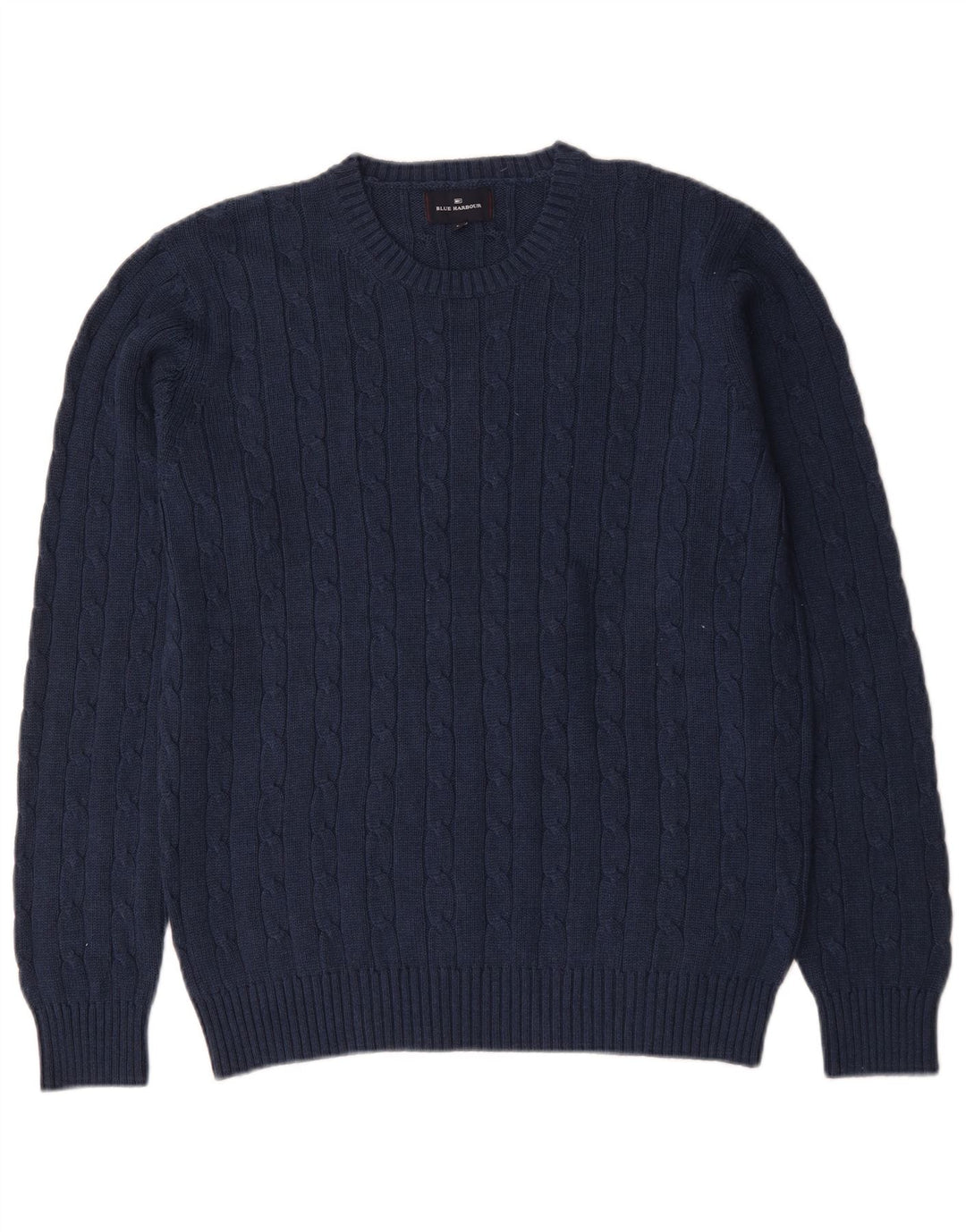 Marks & Spencer Męski sweter z okrągłym dekoltem w kolorze niebieskim, duży, granatowy