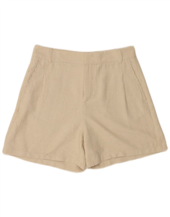 Damskie sztruksowe spodenki Benetton UK 12 Medium W28 Beżowy poliester