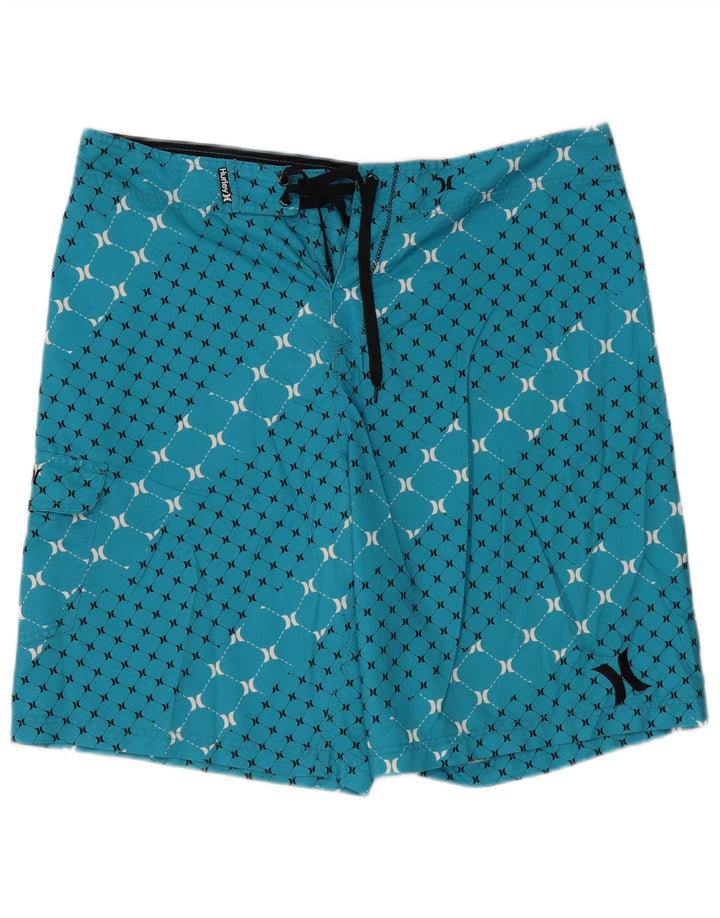 Męskie spodenki kąpielowe Hurley XL, niebieski, geometryczny poliester