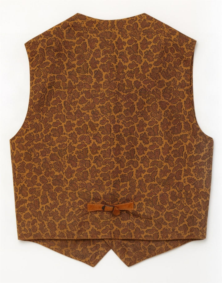 Zamszowa kamizelka męska w stylu vintage, średnio brązowa