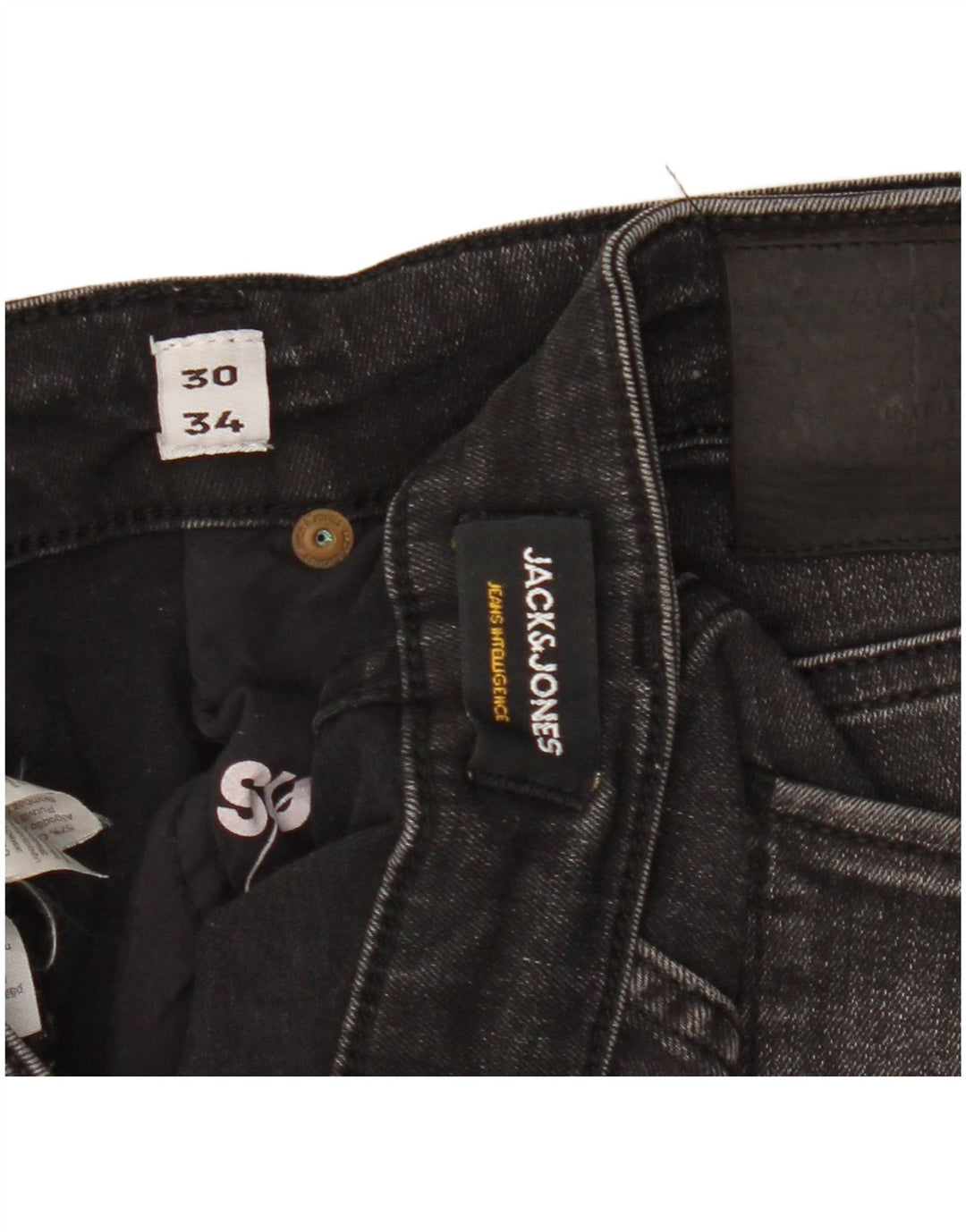 Męskie jeansy typu slim Jack & Jones W30 L34, czarne, bawełniane