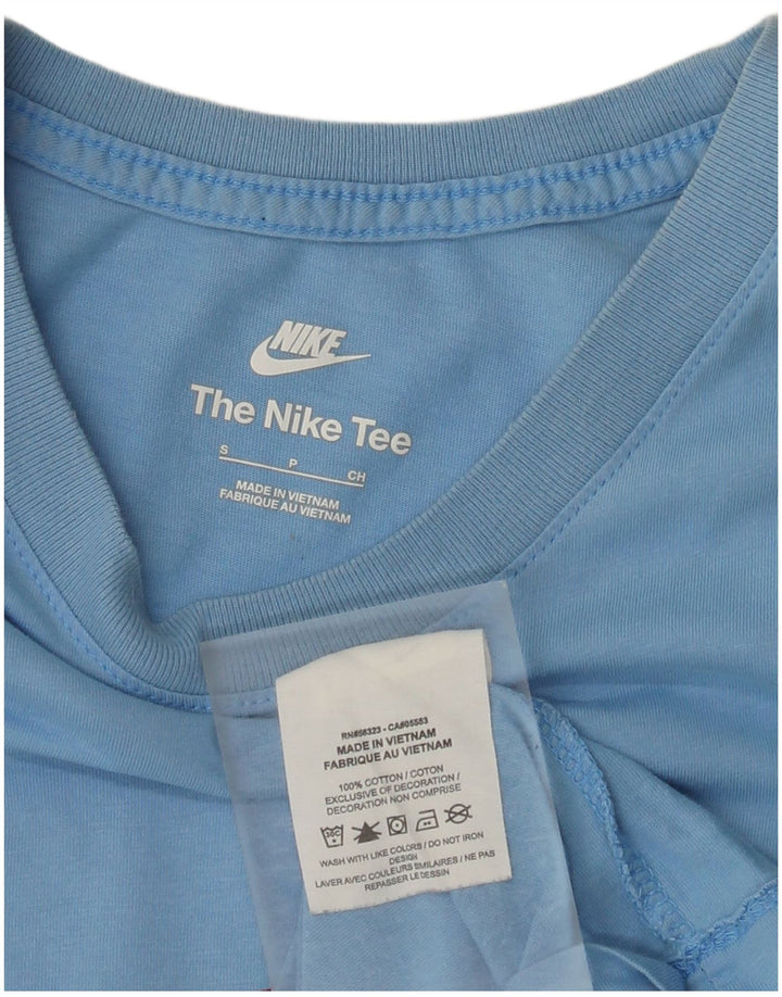 Męski T-shirt z grafiką Nike, mały, niebieski, bawełniany
