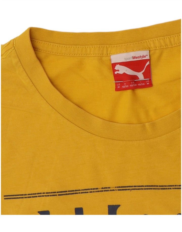 Męski T-shirt Puma z grafiką, średni żółty