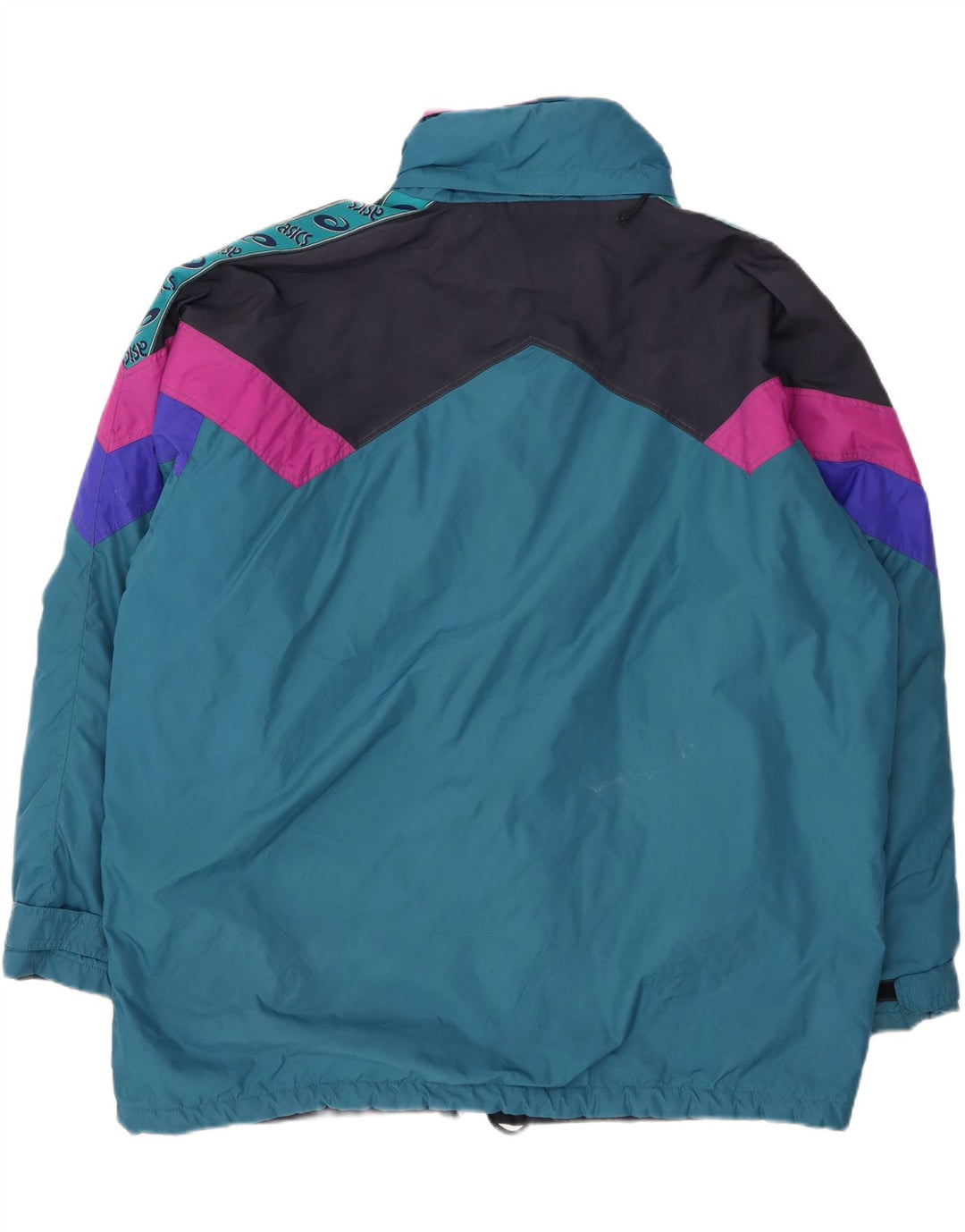 Męska kurtka wiatrówka ASICS UK 42 XL Niebieski poliamid z blokami kolorów