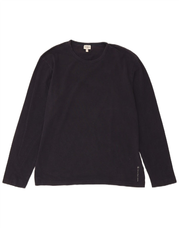 Męski top z długim rękawem Calvin Klein Jeans, średni granat