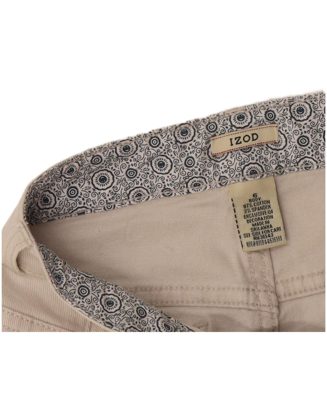 Damskie spodnie Capri Izod US 6 Medium W30 L20 Złamana biała bawełna