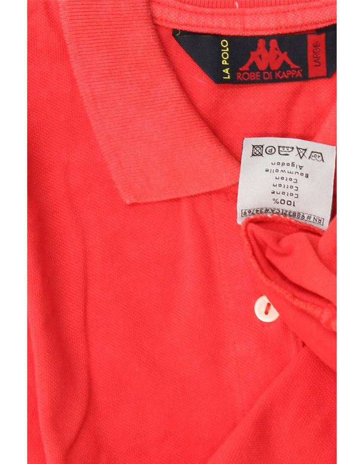 KAPPA Womens Polo Shirt UK 14 Large  Red Cotton Vintage Kappa and Second-Hand Kappa from Messina Hembry 