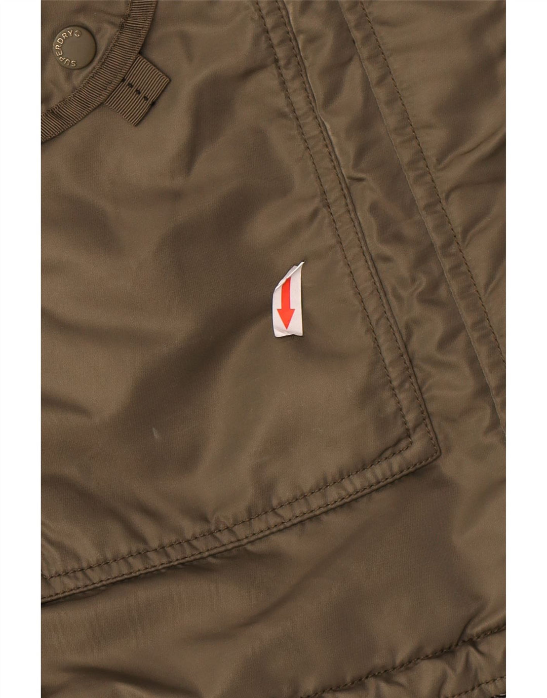 Damska kurtka parka z kapturem Superdry UK 10, mała, zielona, poliestrowa