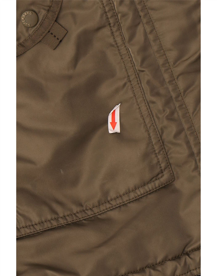 Damska kurtka parka z kapturem Superdry UK 10, mała, zielona, poliestrowa