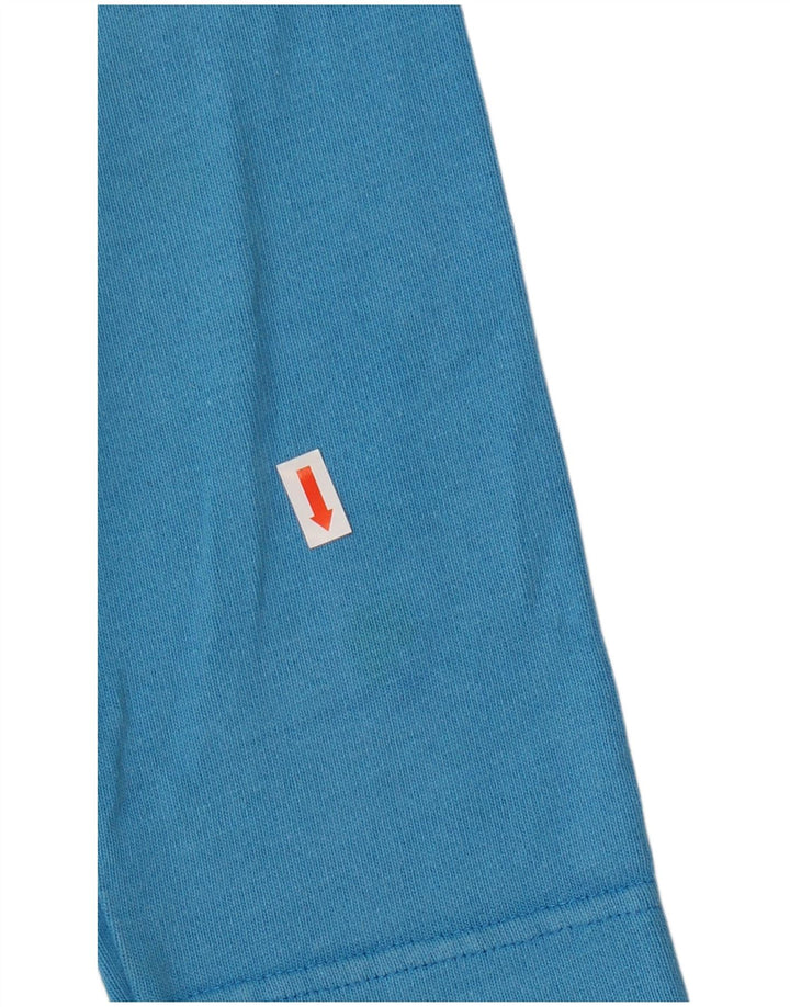 Męski sweter z grafiką Murphy & Nye, duży, niebieski, bawełniany
