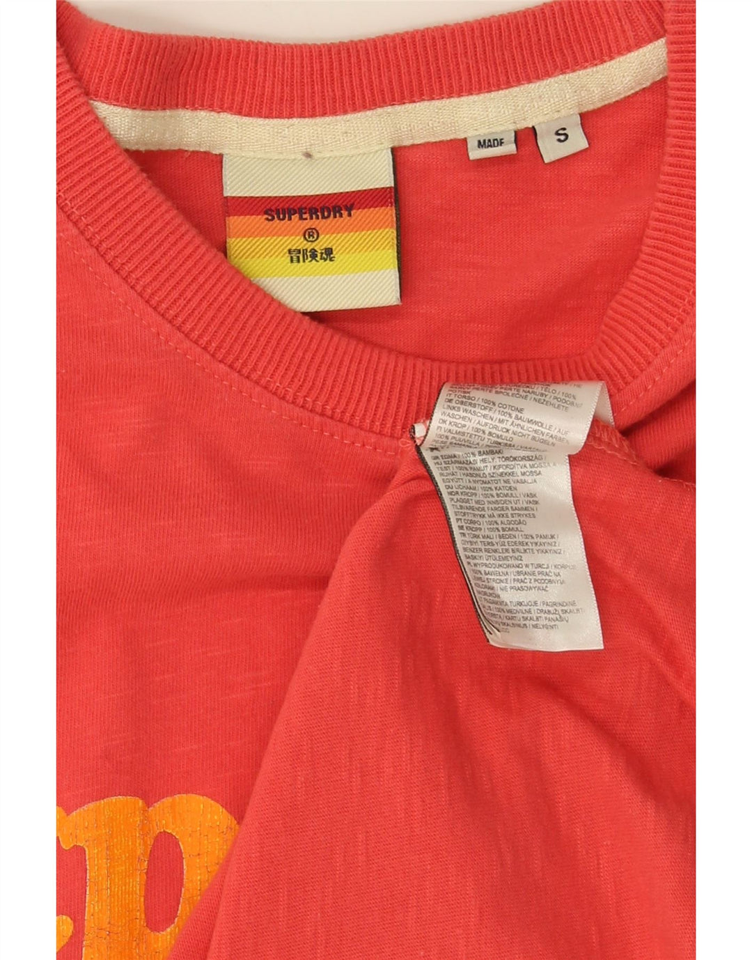 Męski T-shirt z grafiką Superdry, mały, czerwony, bawełniany